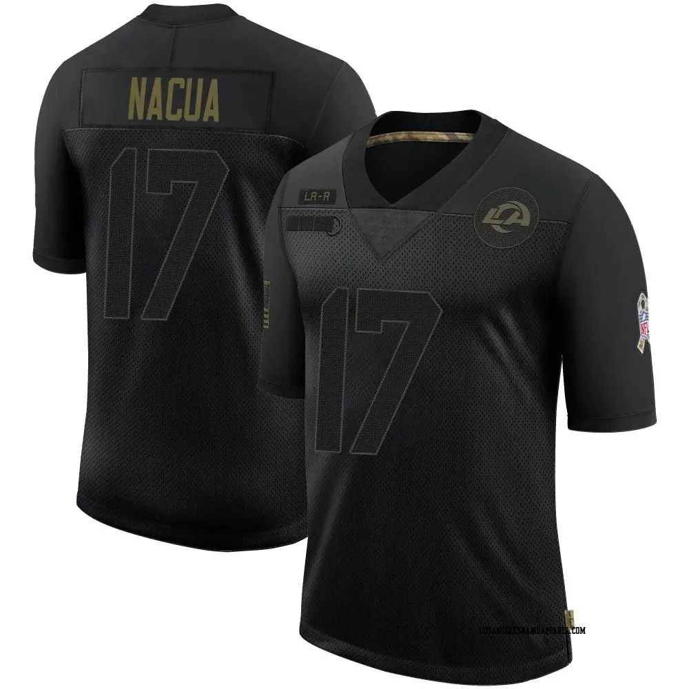 Limited Black Men s Puka Nacua Los Angeles Rams 2020 Salute To Service Jersey Rams Store