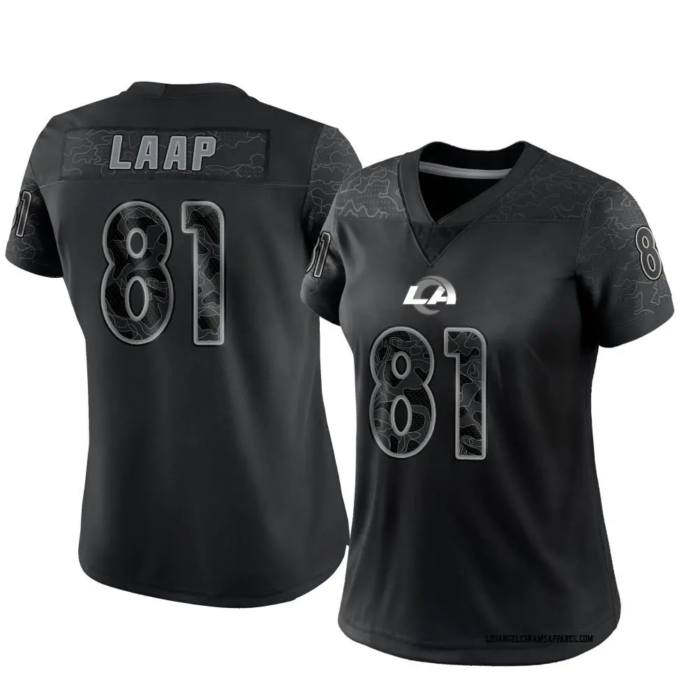 Limited Black Women s JJ Laap Los Angeles Rams Reflective Jersey Rams Store