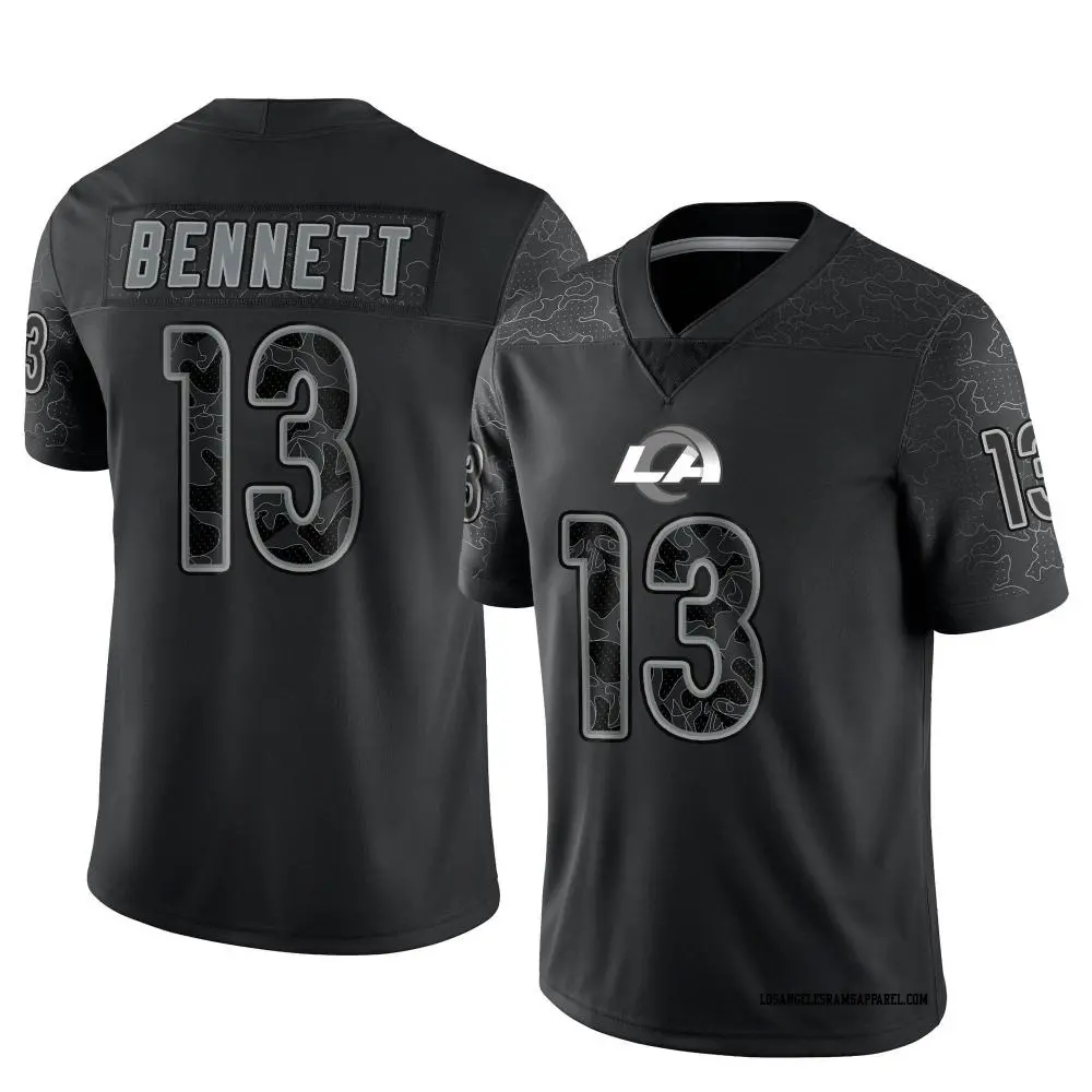 Limited Black Youth Stetson Bennett Los Angeles Rams Reflective Jersey Rams Store