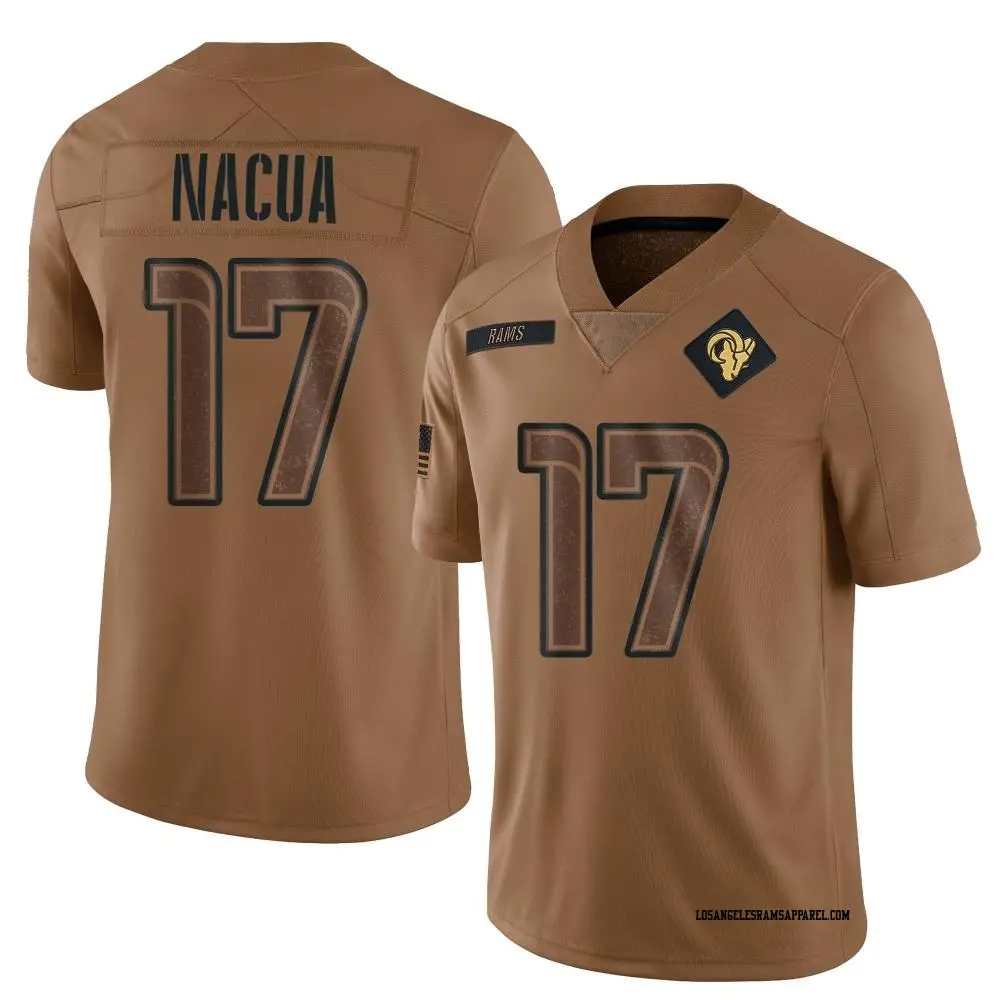 Limited Brown Men s Puka Nacua Los Angeles Rams 2023 Salute To Service Jersey Rams Store