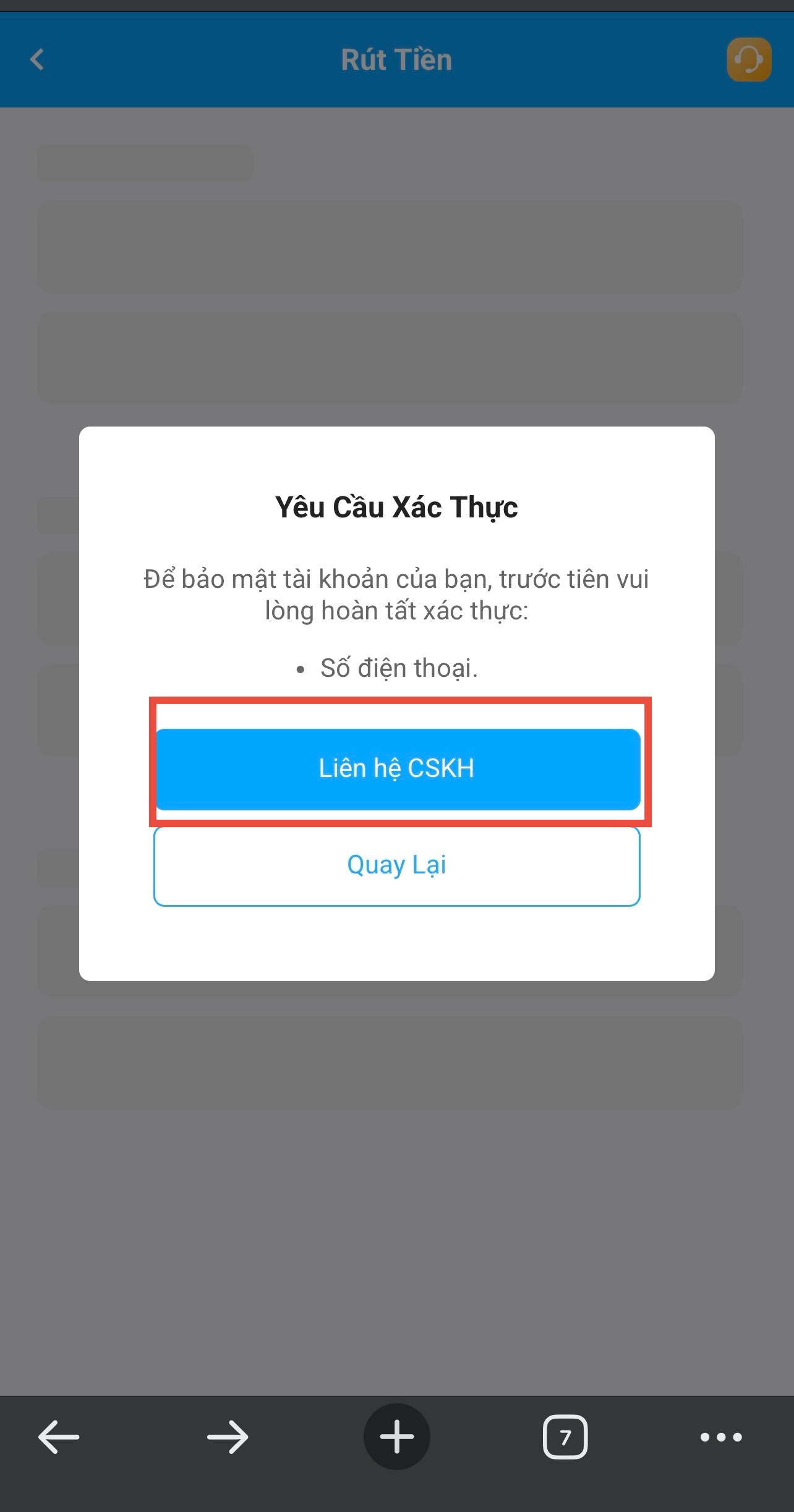 can xac thuc email va so dien thoai de rut tien 3